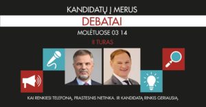 Kandidatų debatų plakatas 