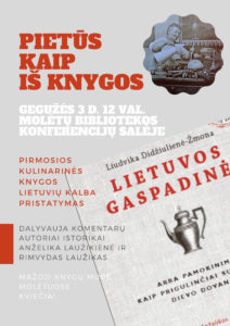 Knygos Lietuvos gaspadinė pristatymo plakatas