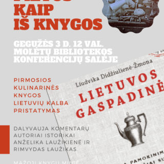 Knygos Lietuvos gaspadinė pristatymo plakatas